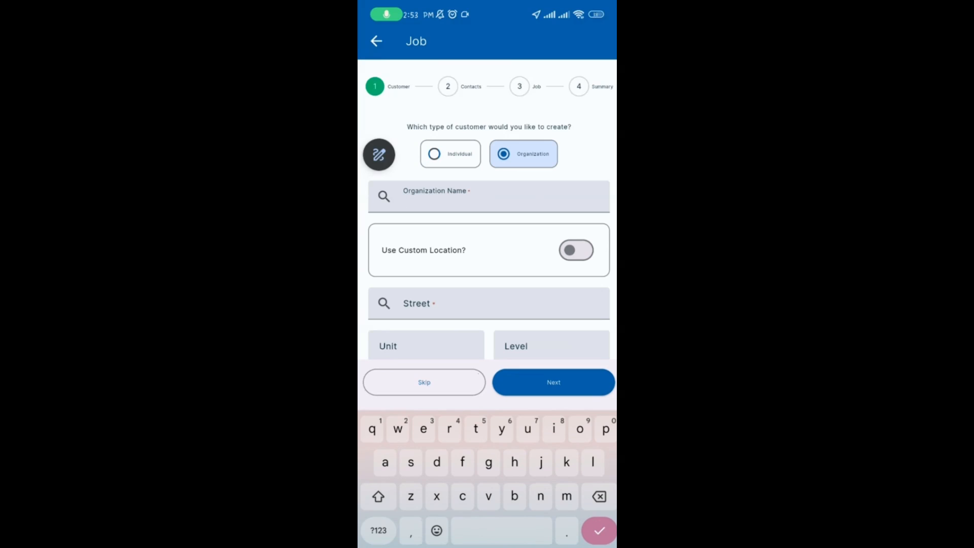 Scanning a QR Code for an Asset Type and Checklist in a Job - step 2