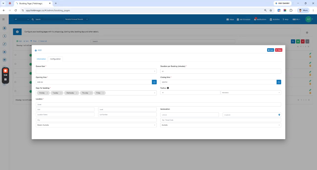 Add Queue Users and Configure a Booking Page - step 5